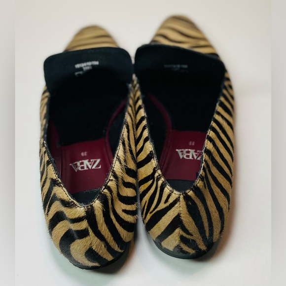 ZARA ANIMAL ZEBRA PRINT FLATS SHOES - Picture 5 of 6